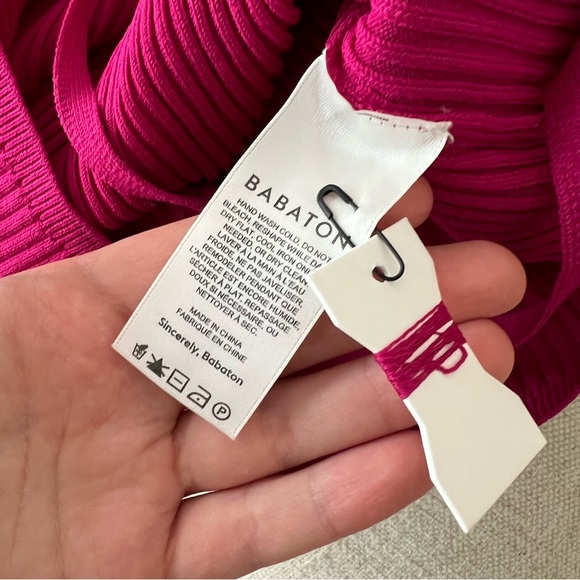 Babaton Sculpt Knit Tie-Back Sweater L - Picture 7 of 8